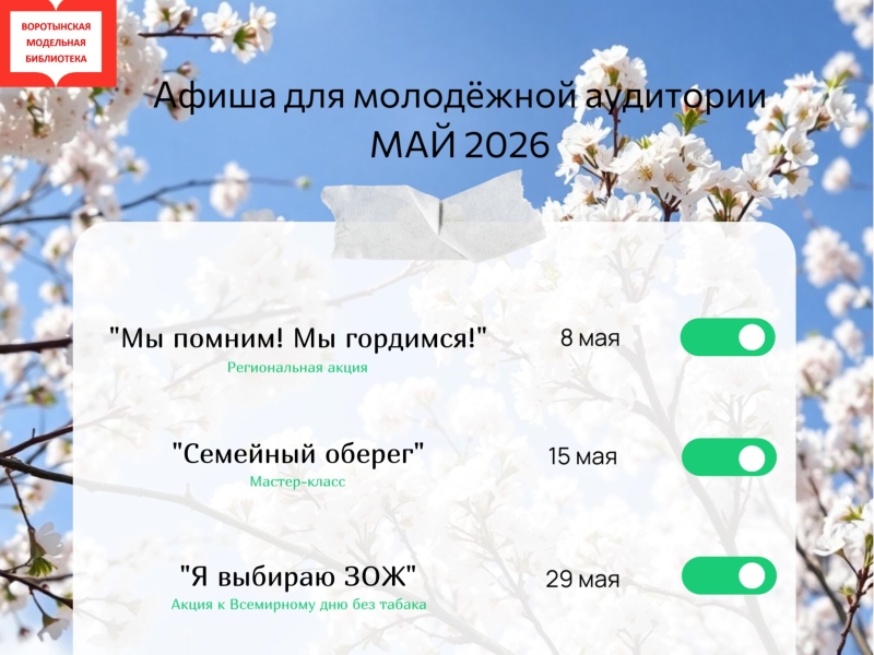 Афиша мероприятий для молодежной аудитории–май 2026 Культура Калужской области