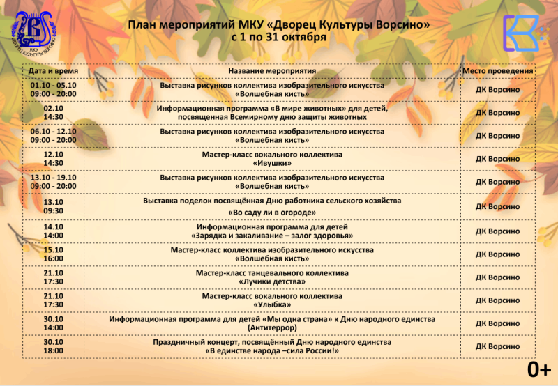 Культура для школьников на октябрь Культура Калужской области