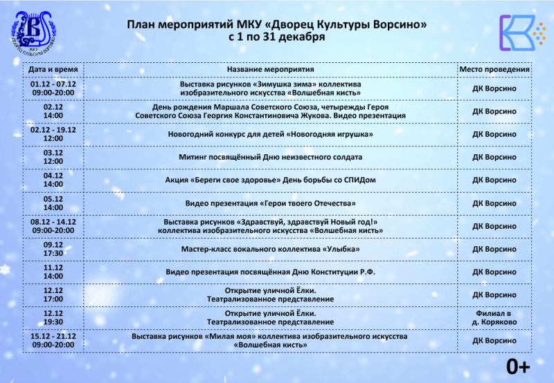 Культура для школьников на декабрь Культура Калужской области